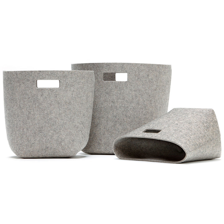 Hey-Sign Papierkorb Filz Hellgrau Meliert