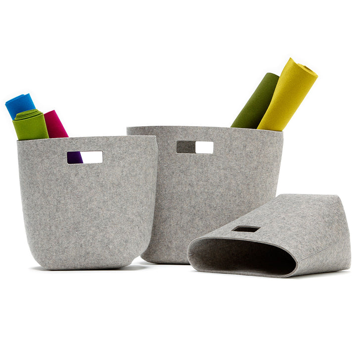 Hey-Sign Papierkorb Filz Hellgrau Meliert