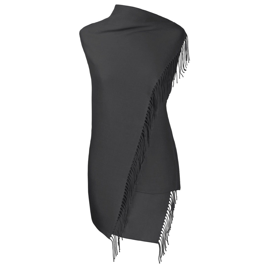fiolini Pashmina Schal – 80 × 200 cm dunkelgrau