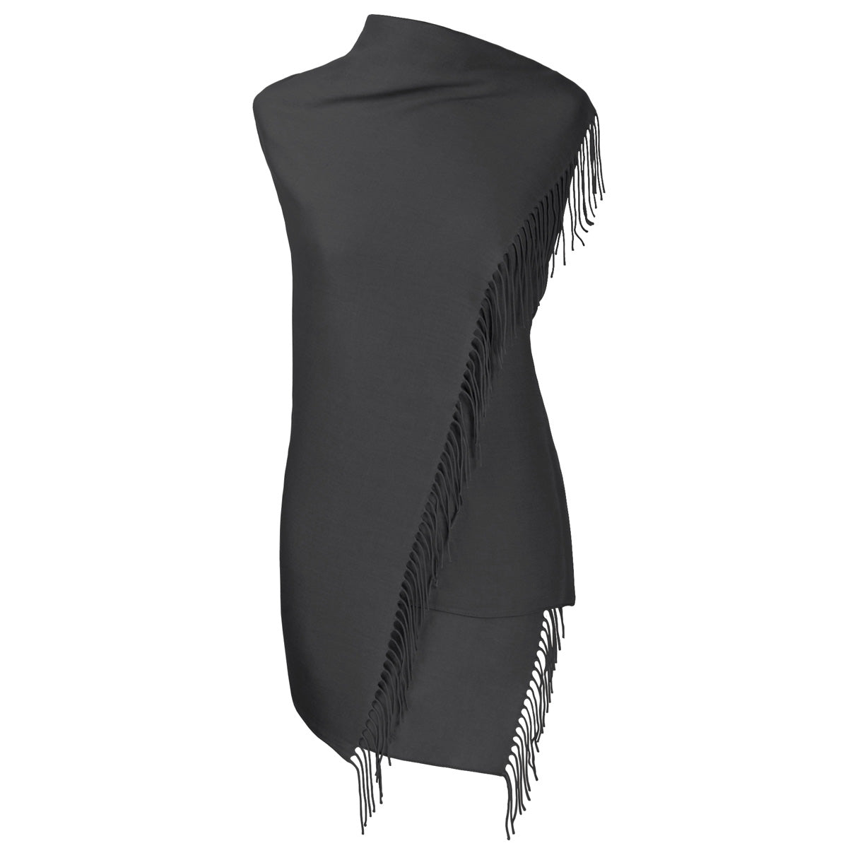 fiolini Pashmina Schal – 80 × 200 cm dunkelgrau