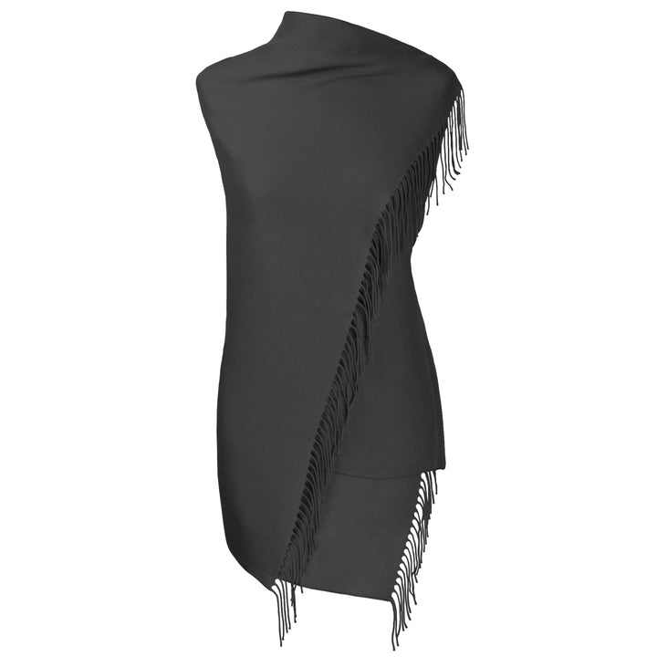 fiolini Pashmina Schal – 80 × 200 cm dunkelgrau