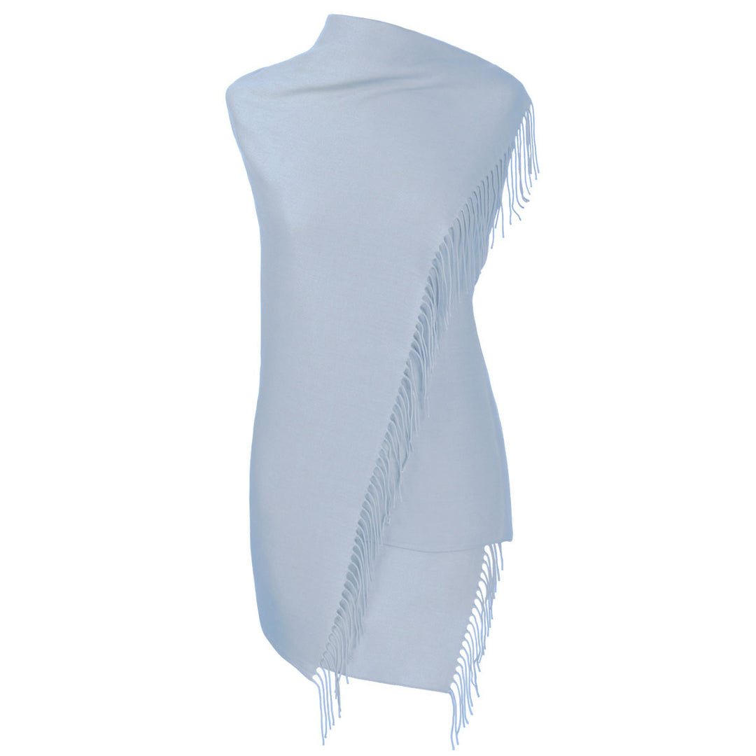 fiolini Pashmina Schal – 80 × 200 cm hellblau