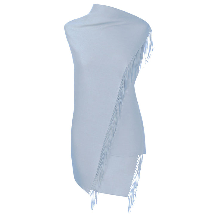 fiolini Pashmina Schal – 80 × 200 cm hellblau