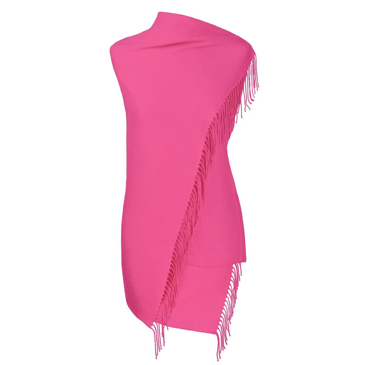 Pashmina Schal pink mit gedrehten Fransen