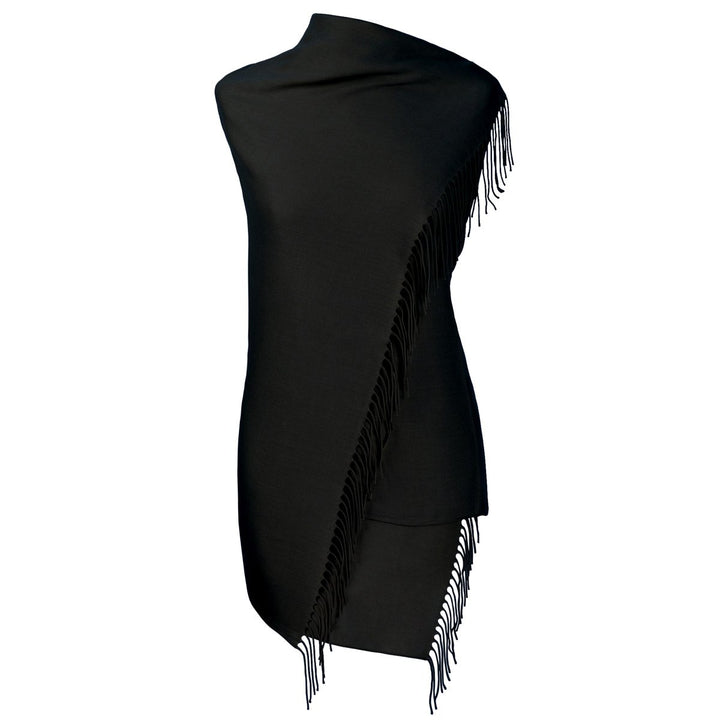 fiolini Pashmina Schal – 80 × 200 cm schwarz