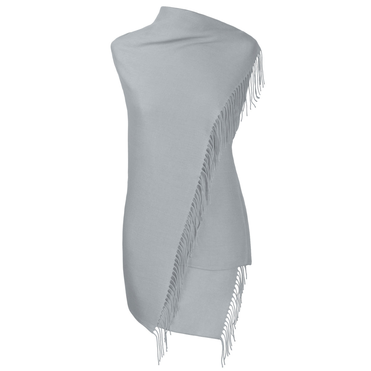 fiolini Pashmina Schal – 80 × 200 cm hellgrau