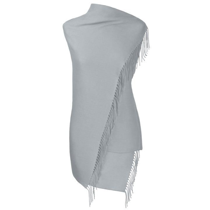fiolini Pashmina Schal – 80 × 200 cm hellgrau