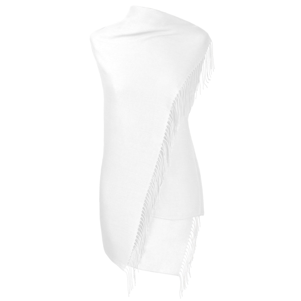 fiolini Pashmina Schal – 80 × 200 cm weiss