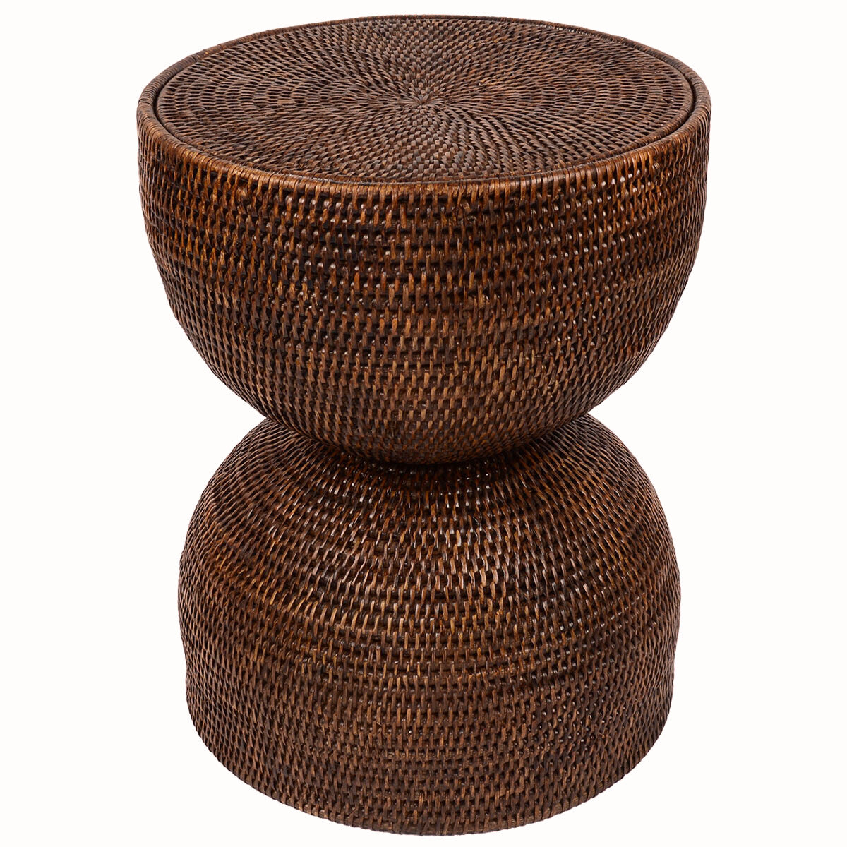Fiolini Rattan Beistelltisch Hourglass Dark Mokka