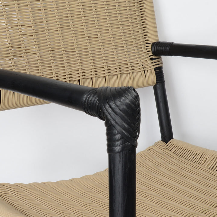 fiolini Safari-Stuhl mit Polyrattan-Geflecht Detailaufnahme