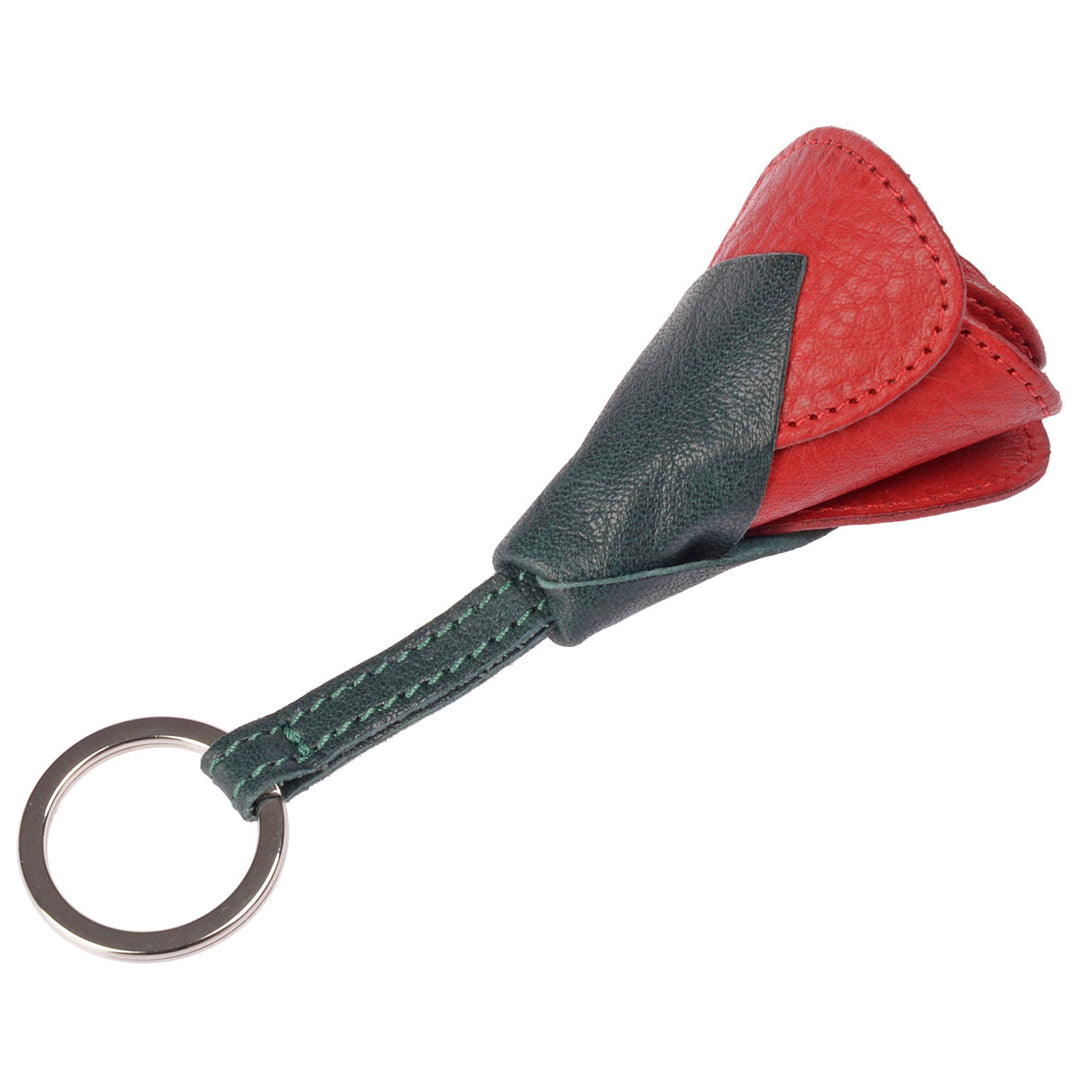 Sonnenleder Schlüsselanhänger Rose Leder