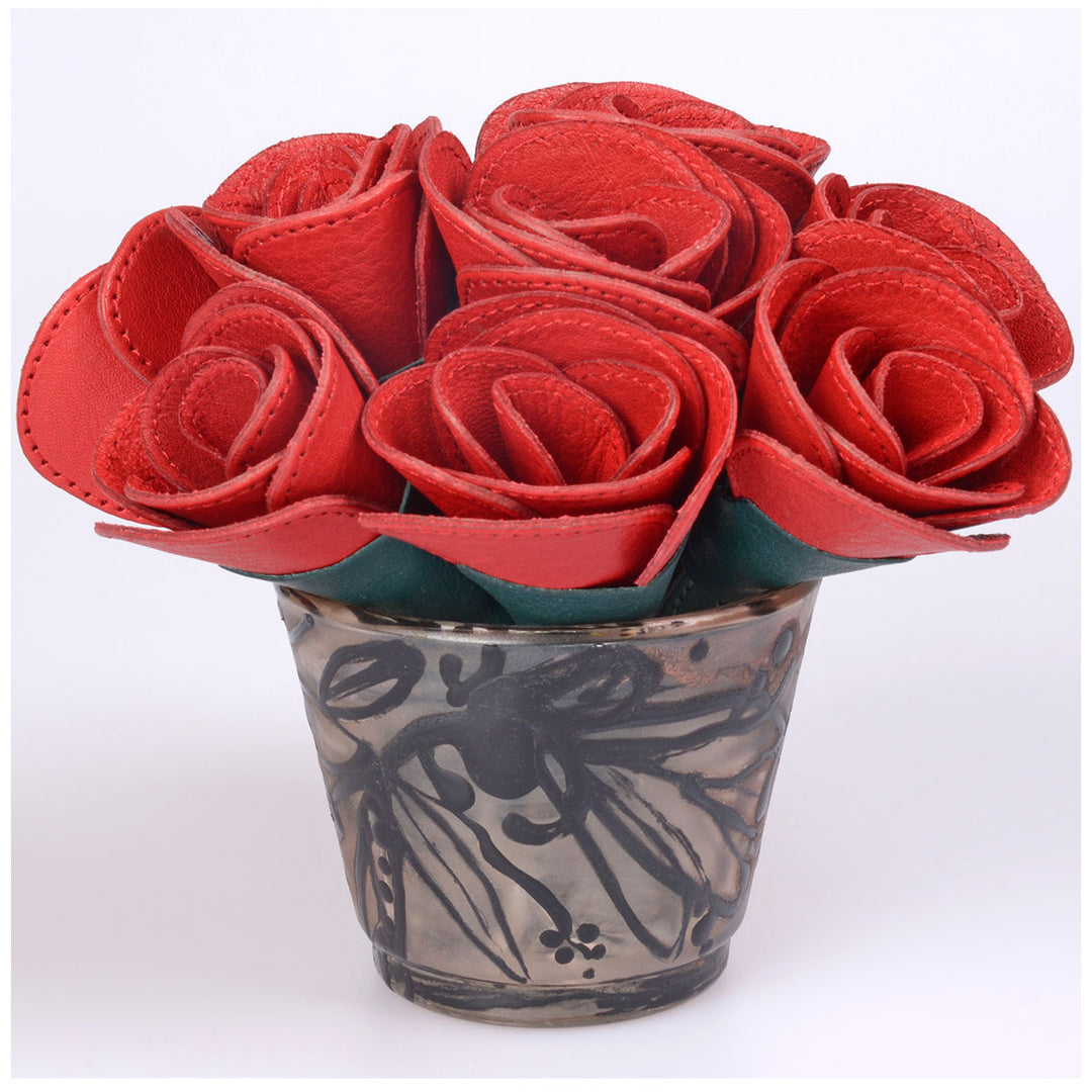 Sonnenleder Schlüsselanhänger Rose Leder