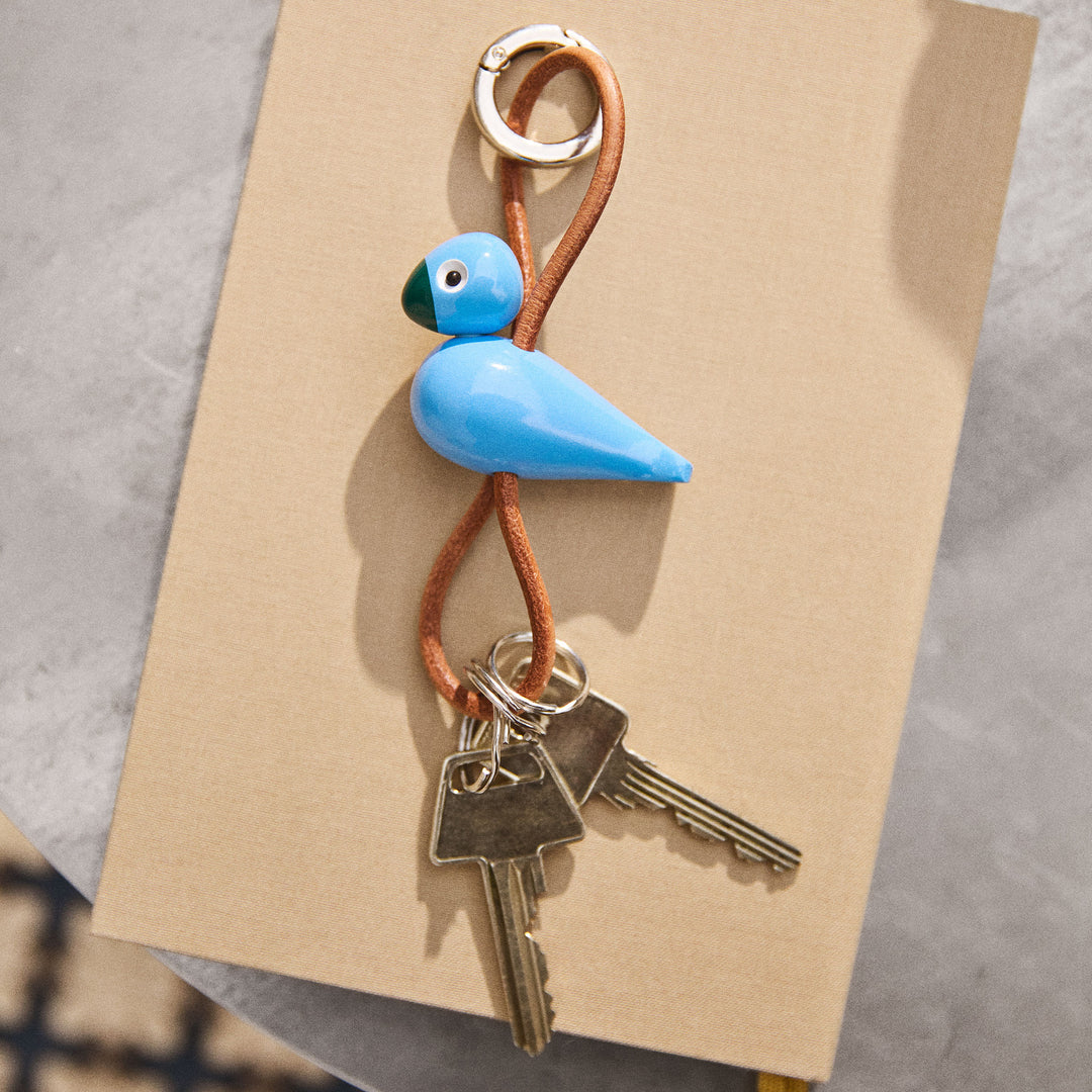 Kay Bojesen Schlüsselanhänger Vogel Blau – Designer Taschenanhänger – fiolini