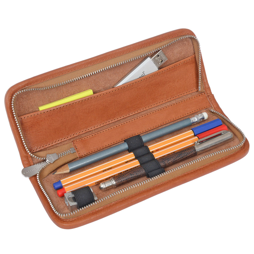 Sonnenleder Schreibetui Kluge Naturbraun