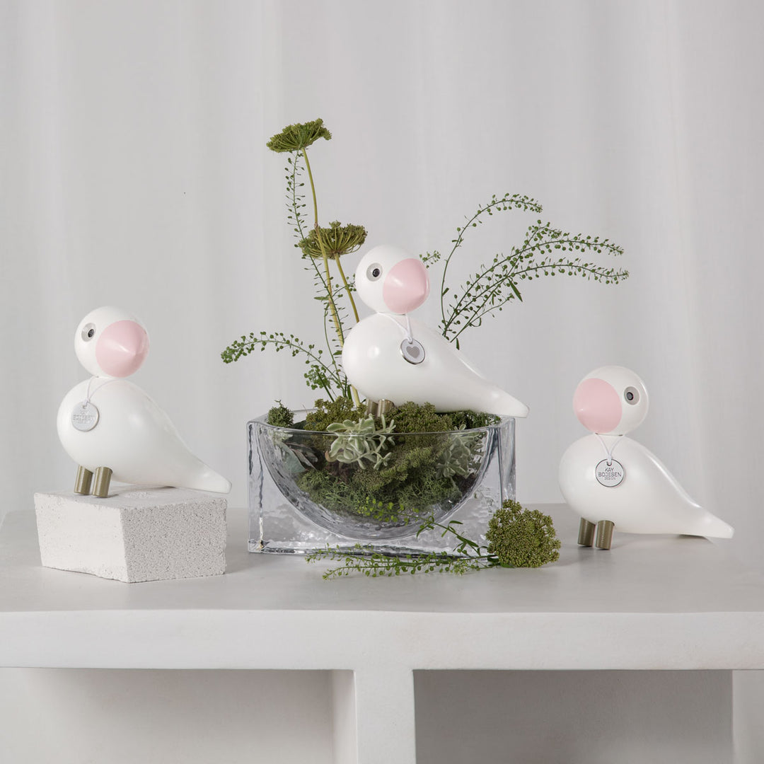 Kay Bojesen Singvogel Love Weiß / Rosa