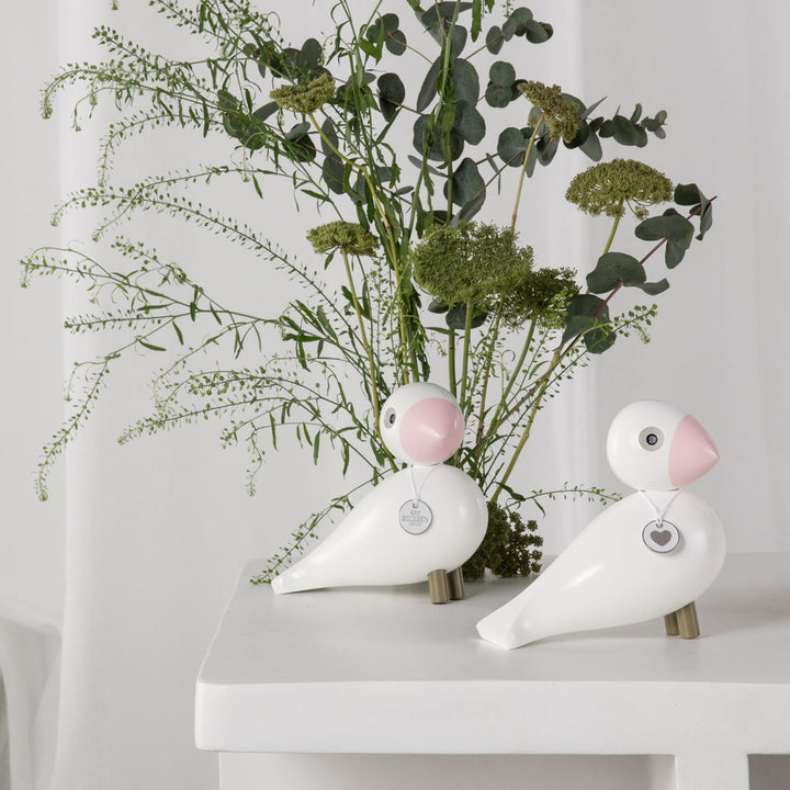 Kay Bojesen Singvogel Love Weiß / Rosa