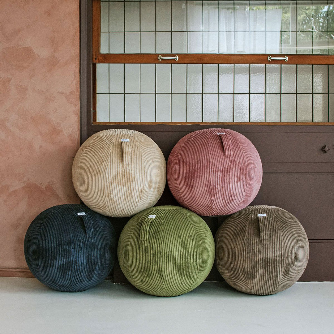 VLUV Sitzball BOL VLIP mit Griff und Breitcordbezug in 5 Farben