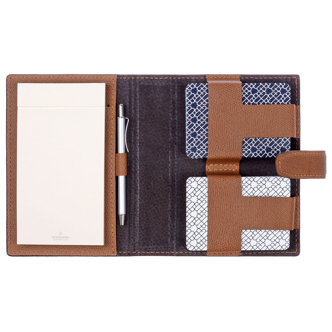 GioBagnara Spielkarten Etui Jolly Leder Braun
