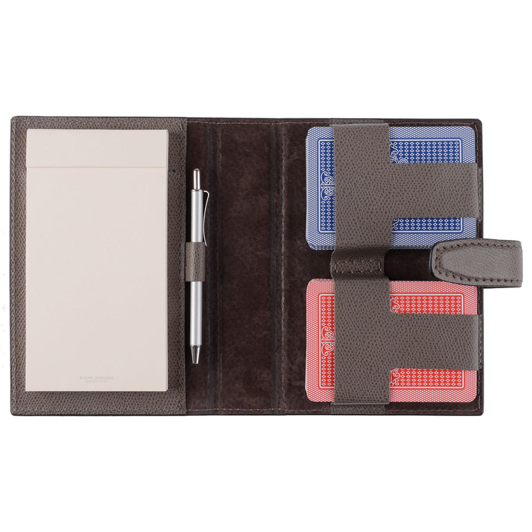 GioBagnara Spielkarten Etui Jolly Leder Smoke