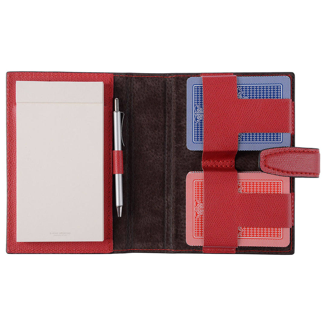 GioBagnara Spielkarten Etui Jolly Leder Rot