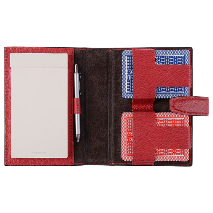 GioBagnara Spielkarten Etui Jolly Leder Rot