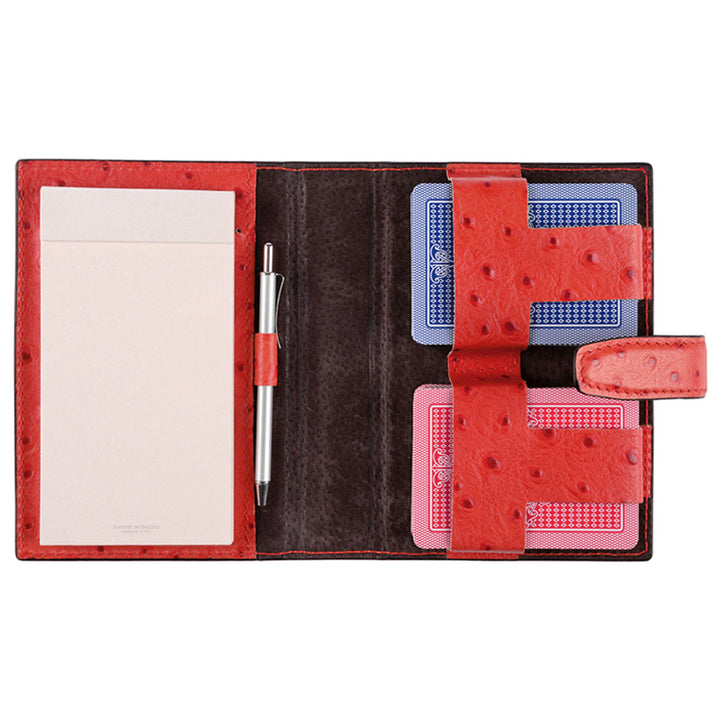 GioBagnara Spielkarten Etui Jolly Geprägtes Leder Rot