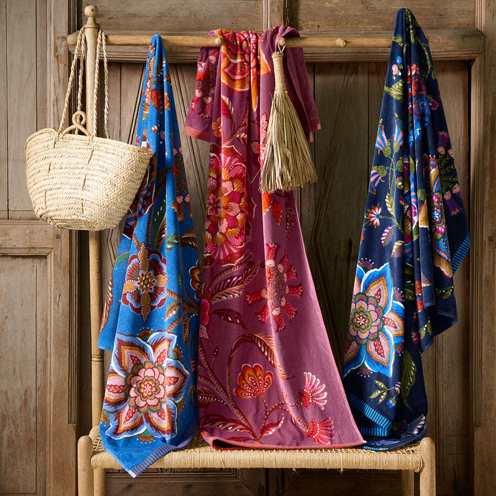 Pip Studio Strandlaken Viva la Vida Farbe Blau Größe 100x180