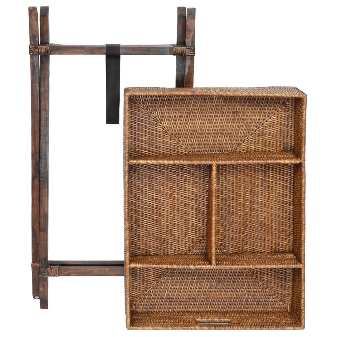 Fiolini Bar-Tabletttisch Rattan Antique Brown