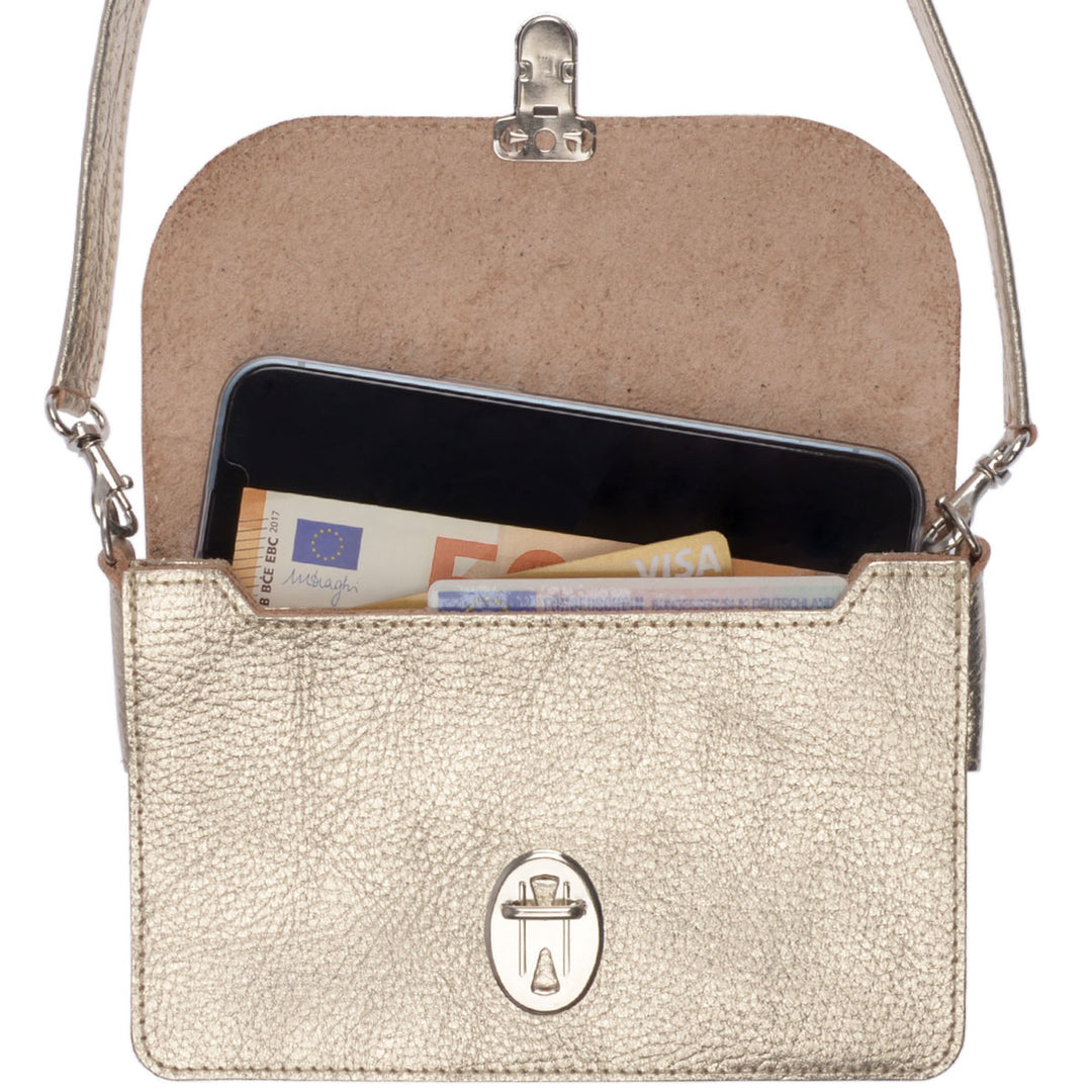 Papoutsi Umhänge Geldbörse Borsa XL Champagner