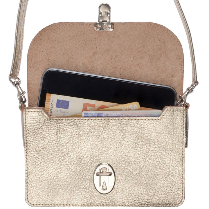 Papoutsi Umhänge Geldbörse Borsa XL Champagner