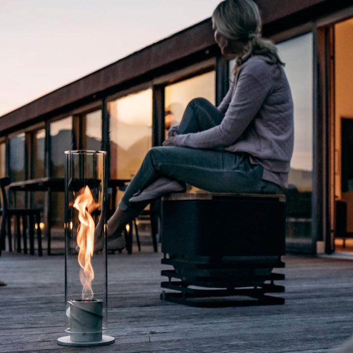 Höfats Tischfeuer SPIN 120 Silber