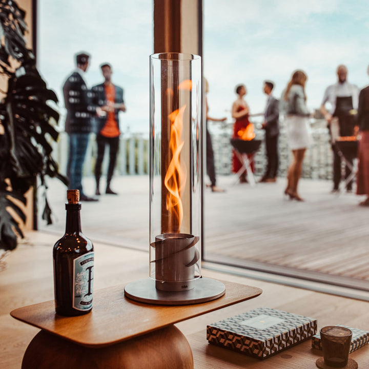 Höfats Tischfeuer SPIN 90 Silber