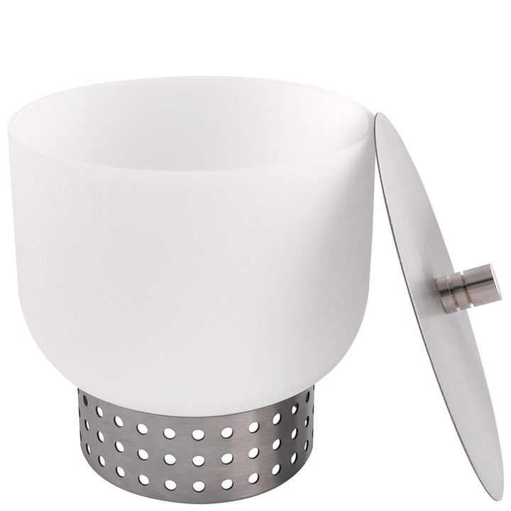 QFlame Quarzglas Tischfeuerschale QTable Edelstahl 20cm