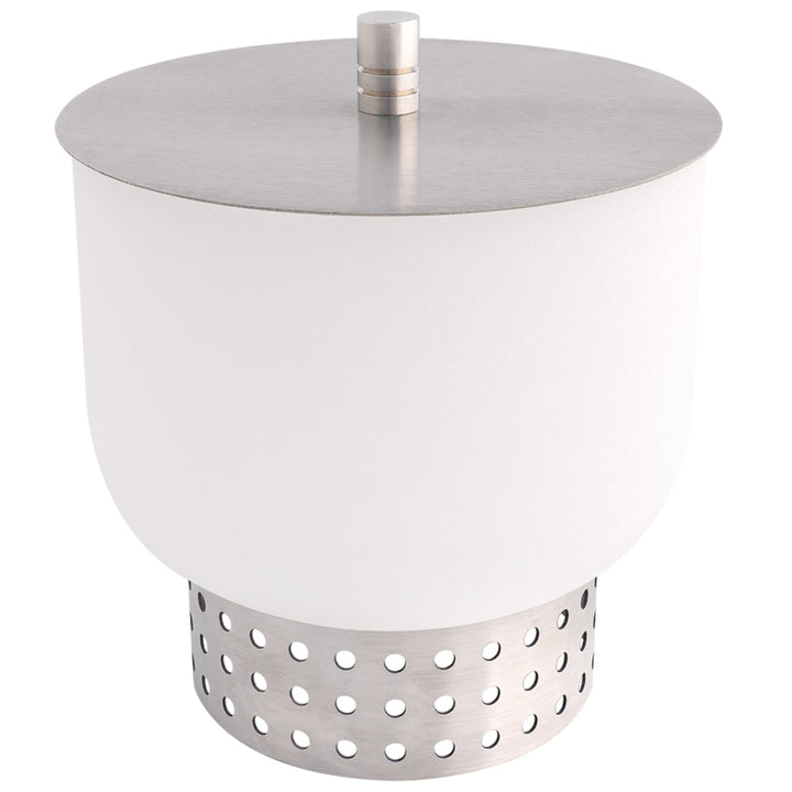 QFlame Quarzglas Tischfeuerschale QTable Edelstahl 20cm mit Deckel