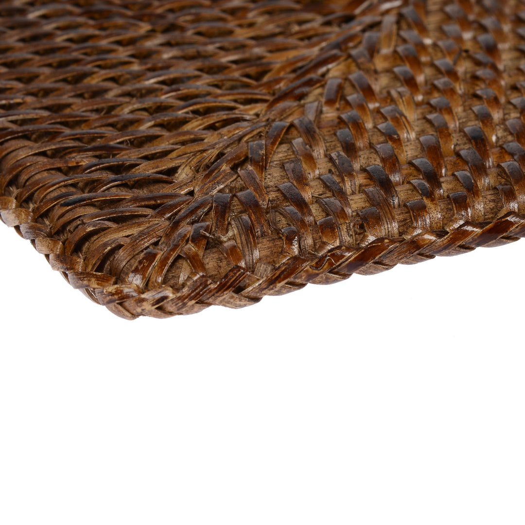 Fiolini Tischset Rattan Rechteckig 46x31 cm mit geflochtenem Rand Detailaufnahme