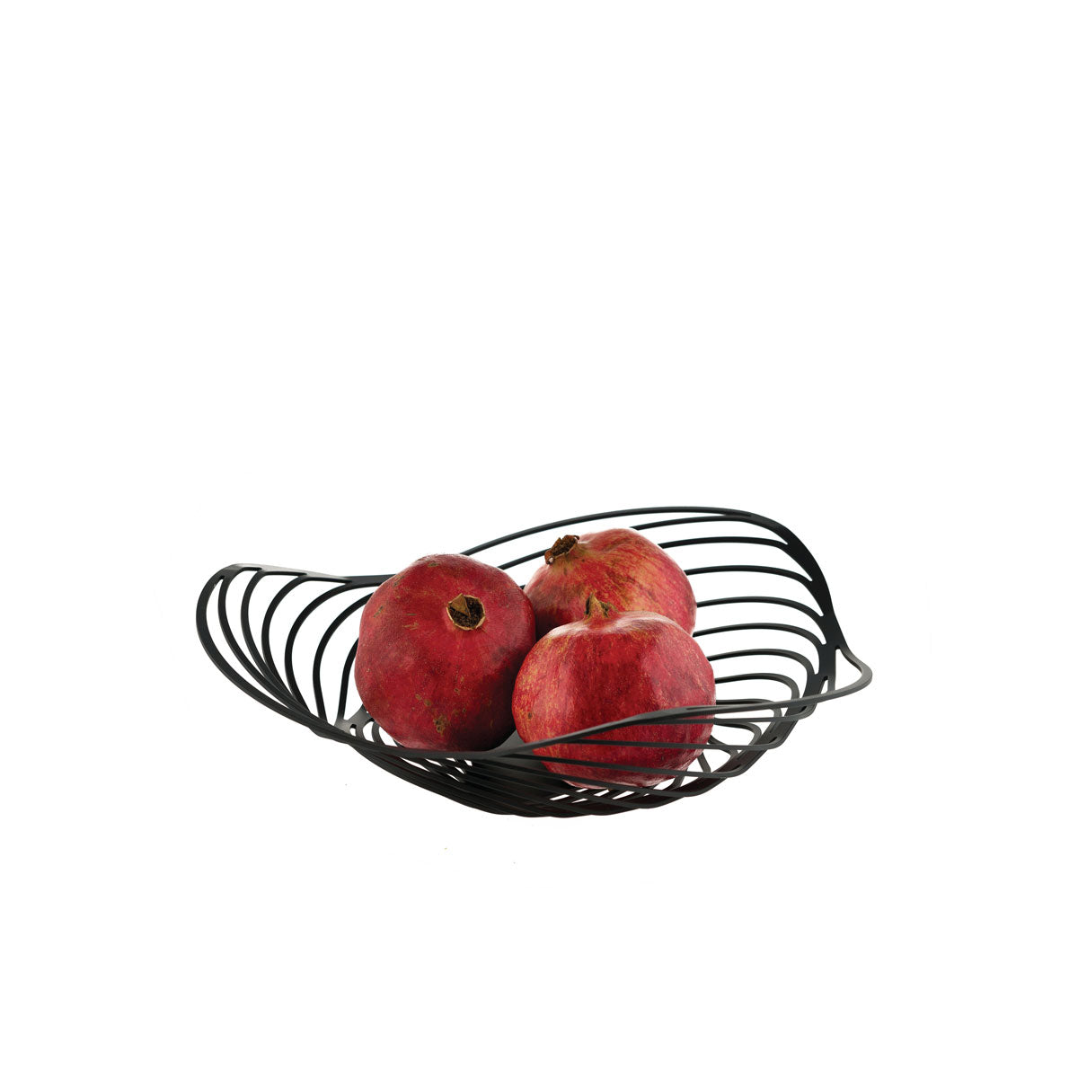 Alessi Trinity Schale Schwarz rund 26 cm mit 3 Granatäpfeln