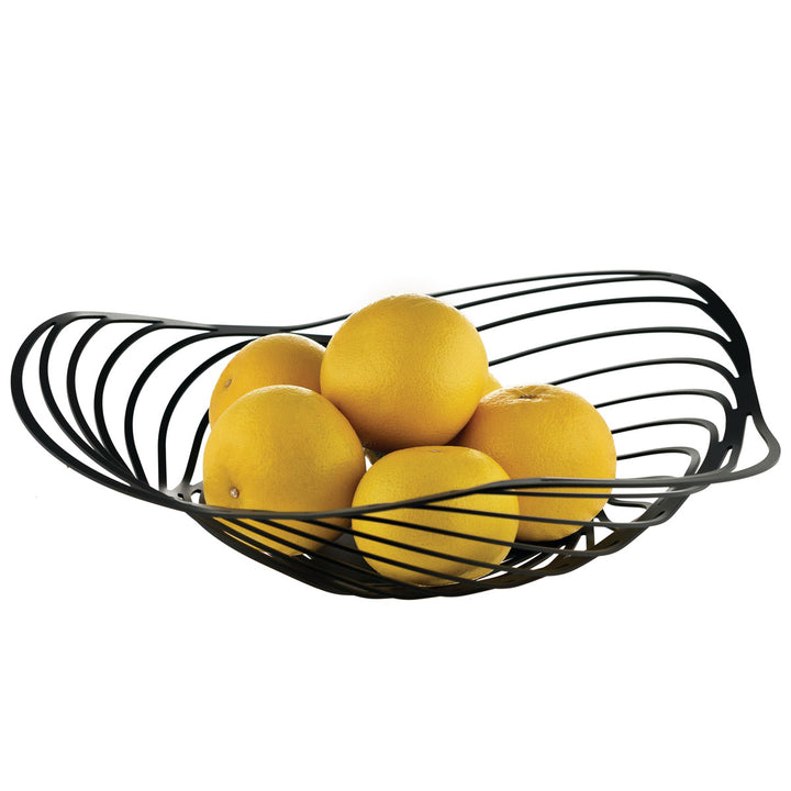 Alessi Trinity Schale Schwarz 43 cm mit Orangen