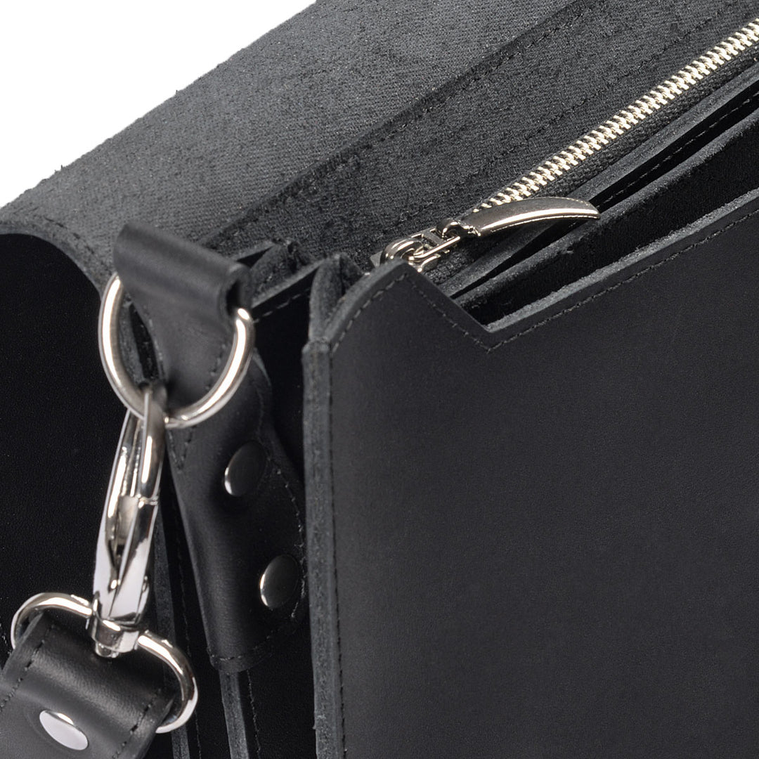 Papoutsi Umhängetasche Borsa HC Leder Schwarz