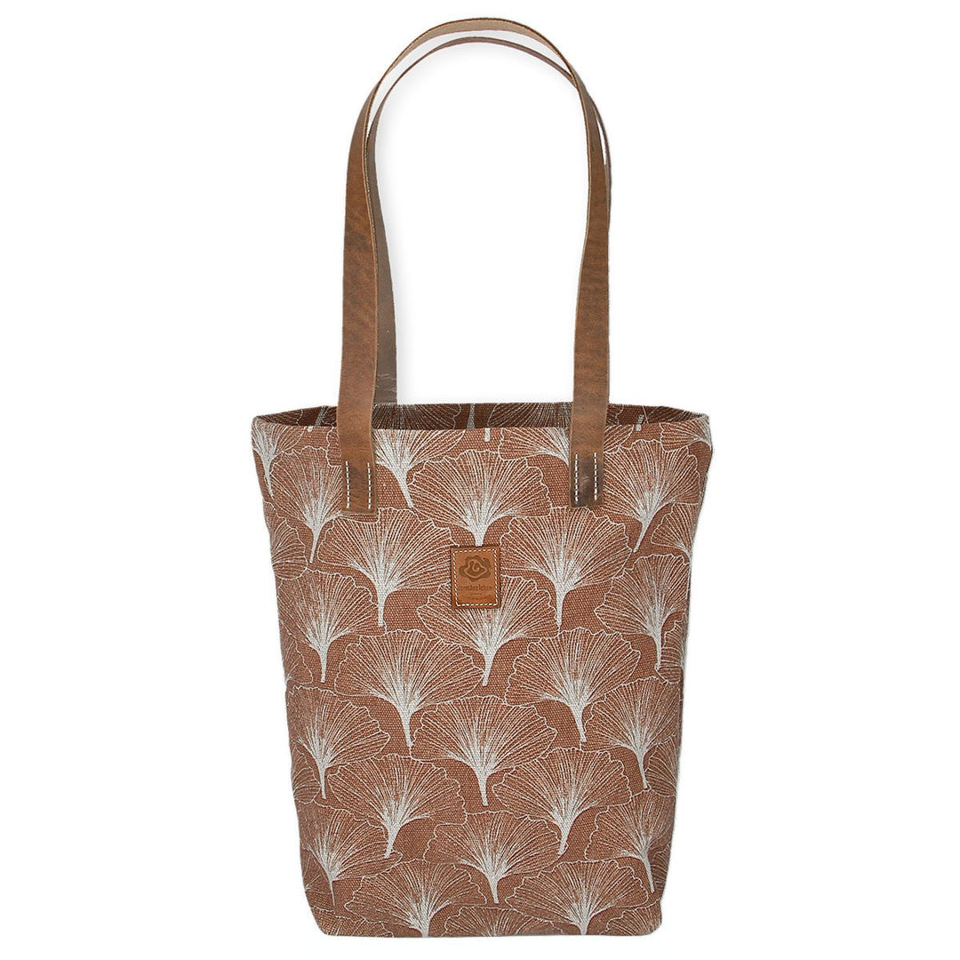 Umhängetasche Gingko-Bag Farbe terracotta mit langen Lederhenkel von Dorothee Lehnen 