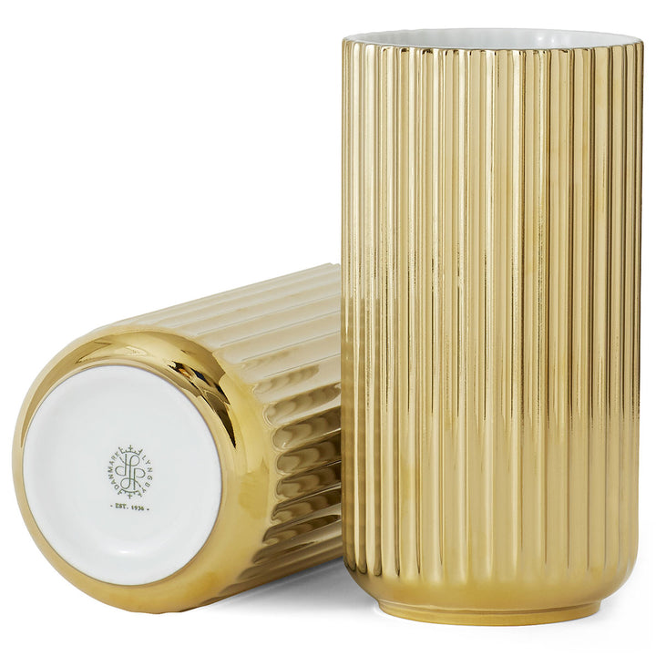 Lyngby Vase Porzellan Gold