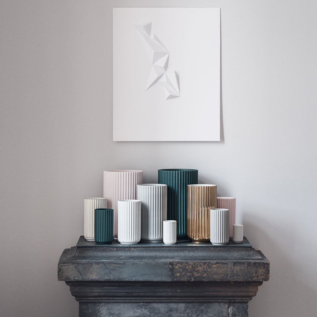 Lyngby Vase Porzellan Gold