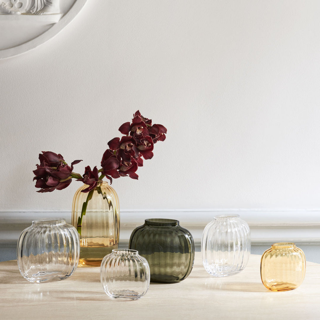 Holmegaard Vase Primula Oval Amber 12,5cm