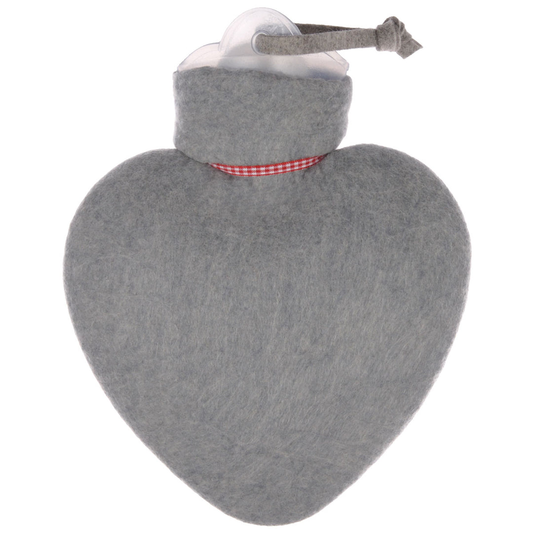 Dorothee Lehnen Herzwärmflasche Grau Herzmotiv Weiß