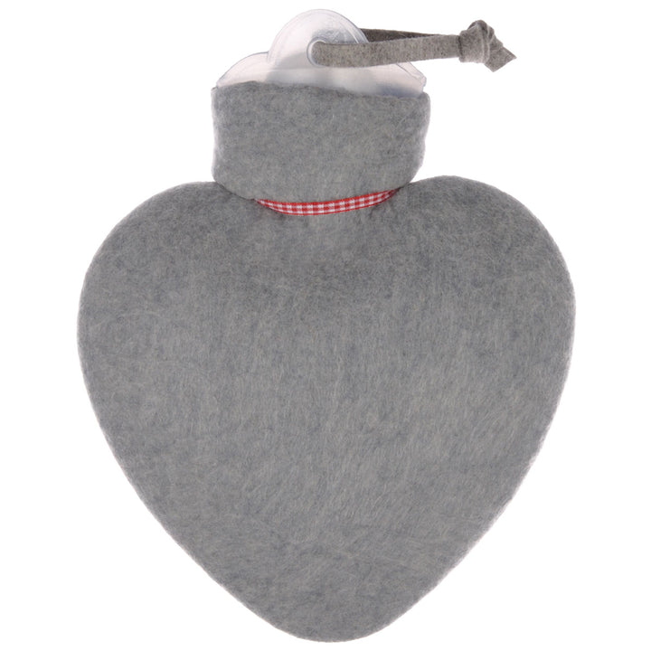Dorothee Lehnen Herzwärmflasche Grau Herzmotiv Weiß