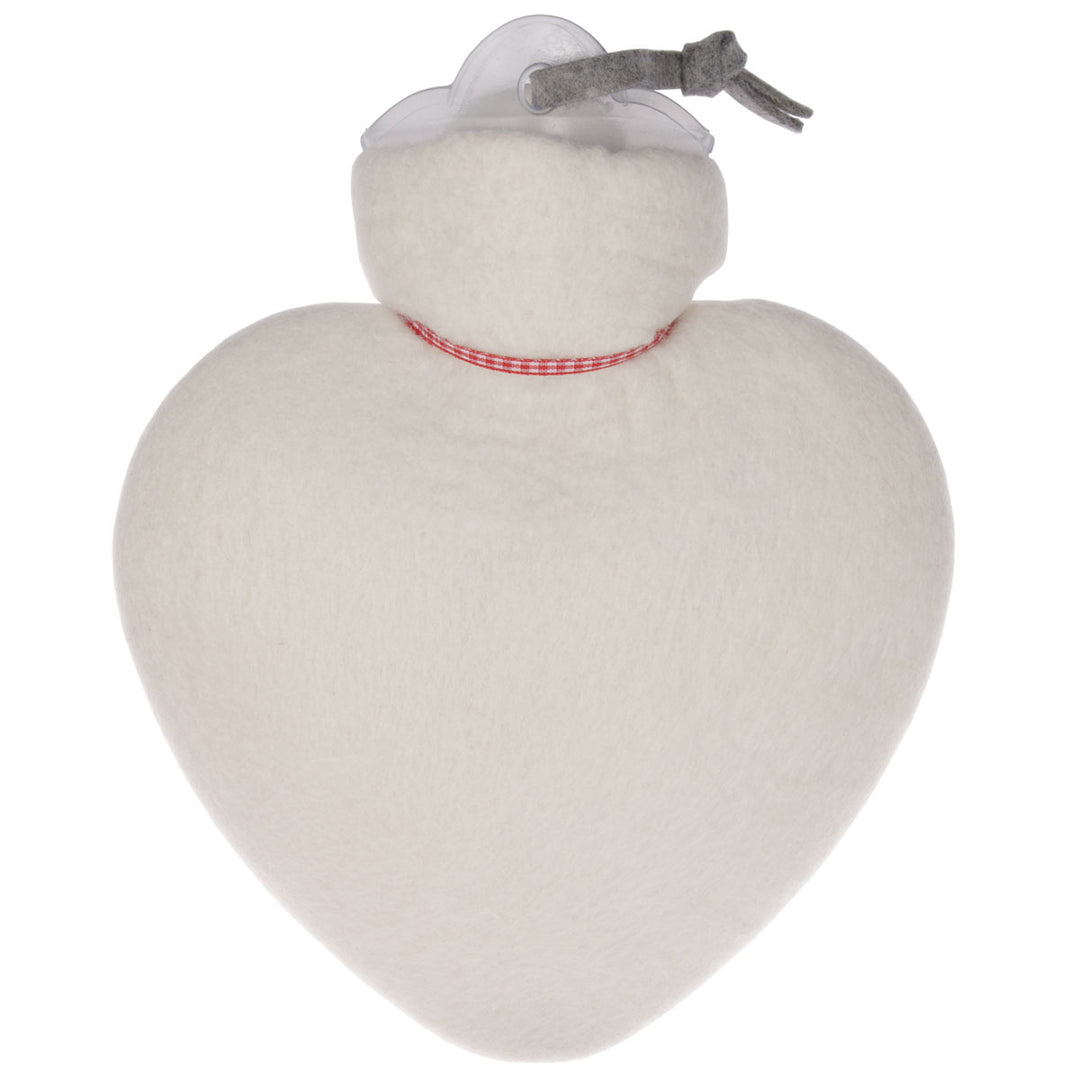 Dorothee Lehnen Herzwärmflasche Weiß Herzmotiv Bordeaux