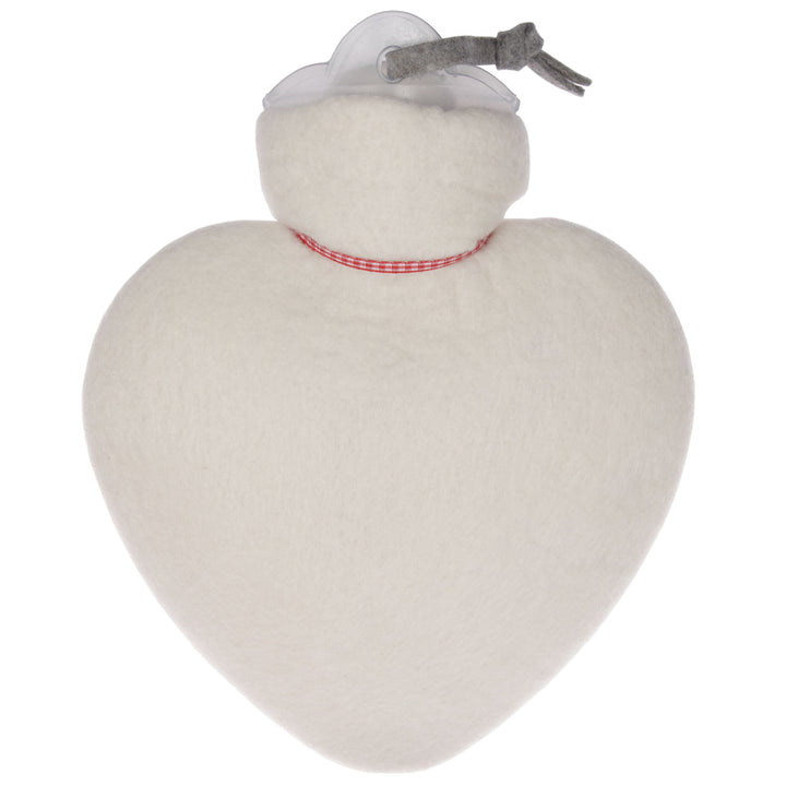 Dorothee Lehnen Herzwärmflasche Weiß Herzmotiv Bordeaux