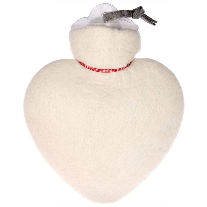 Dorothee Lehnen Herzwärmflasche Weiß Schneeflockenmotiv Grau