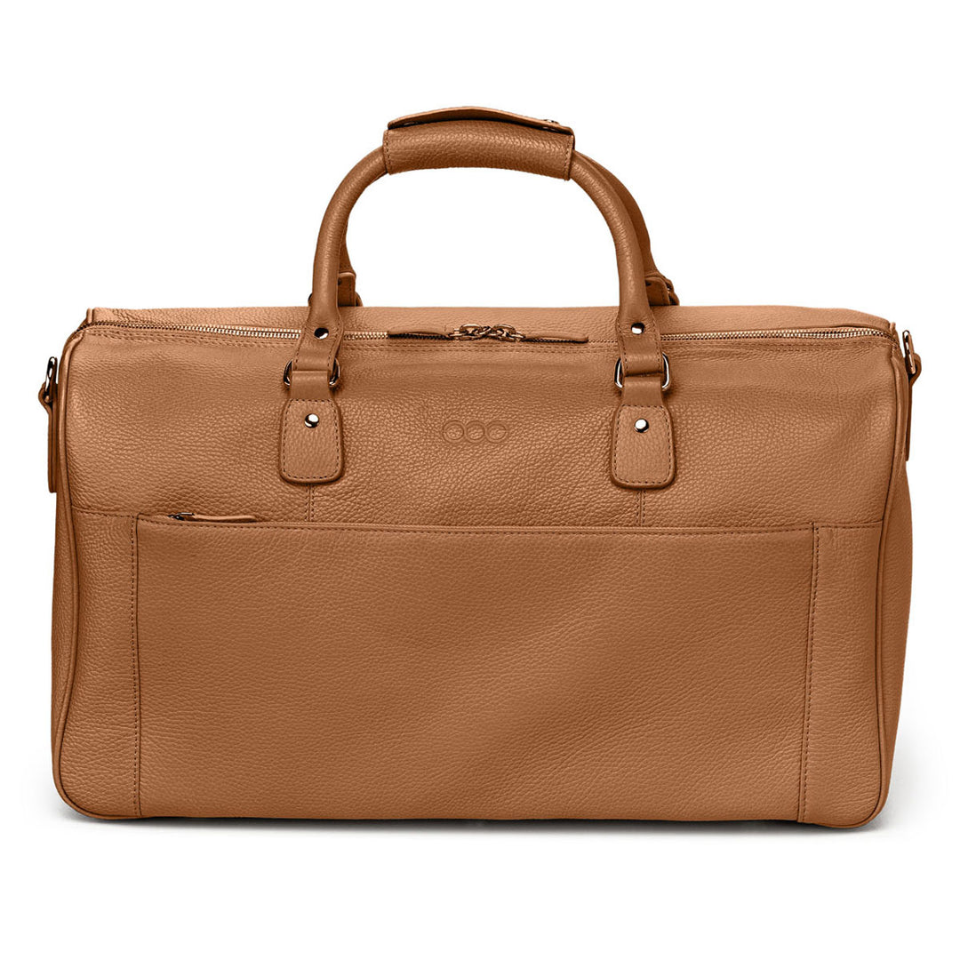 Keine Schwester Leder Weekender Packbar Karamell geschlossen