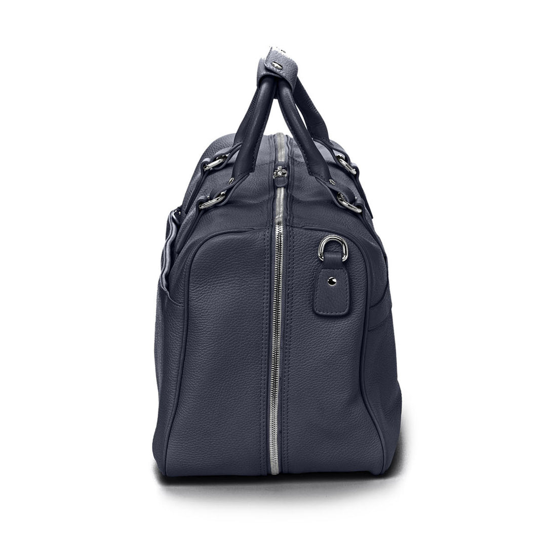 Keine Schwester Leder Weekender Packbar Nachtblau Seitenansicht