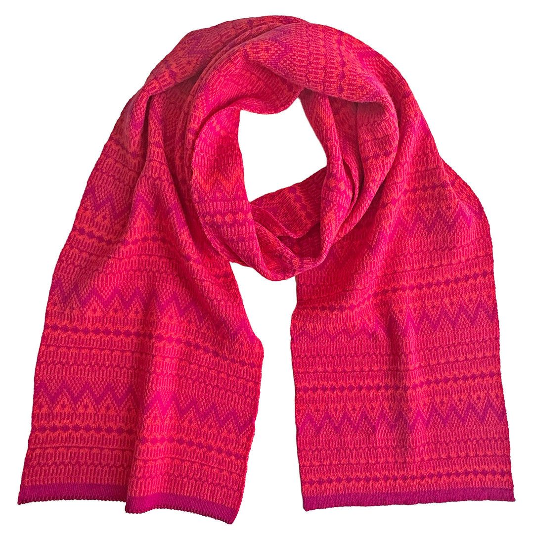 Eagle Products Merino-Schal ASTRID mit Norwegermuster fuchsia / koralle
